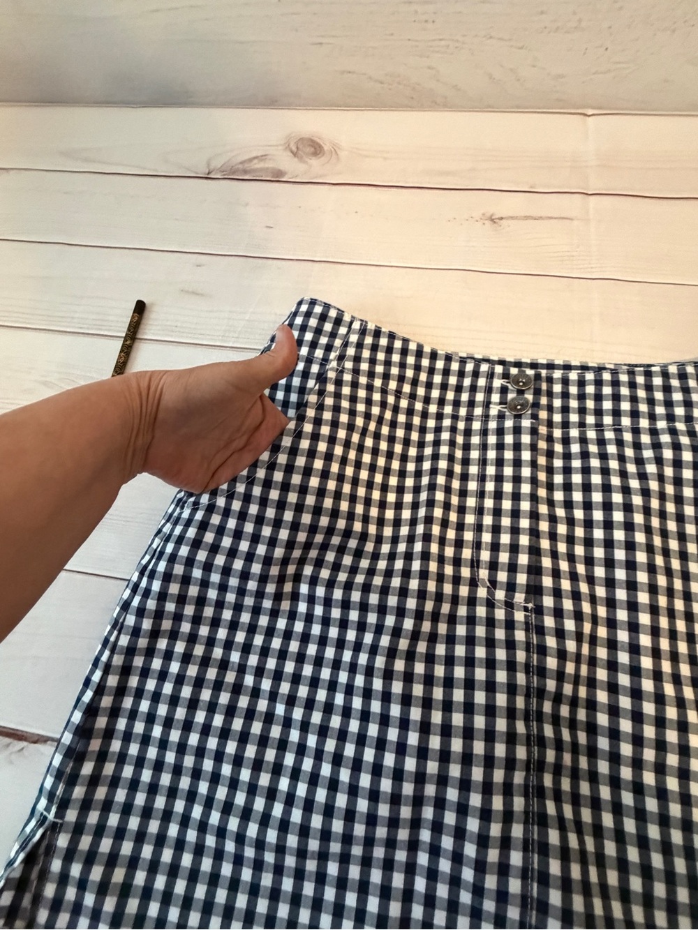 Kartel Navy & White Gingham Skort Size Medium| Perfect for Vacation| Casual - Picture 11 of 11